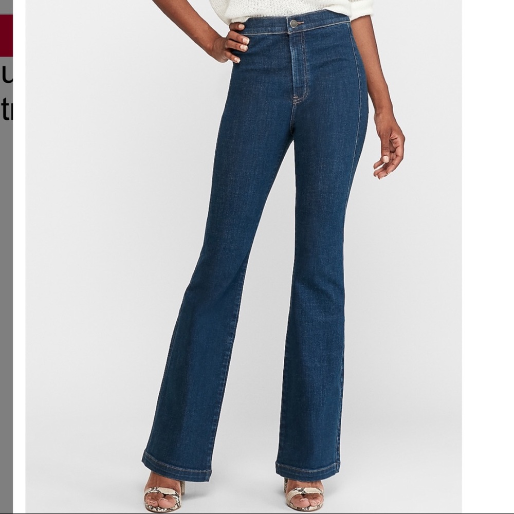 EXPRESS High Waisted Stretch Slim Flare Jeans
